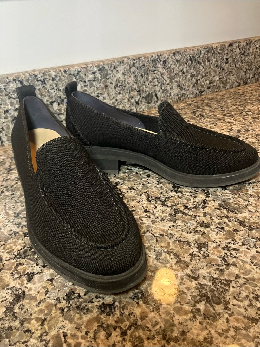 Rothy's Black Knit Lug Loafers Size 6